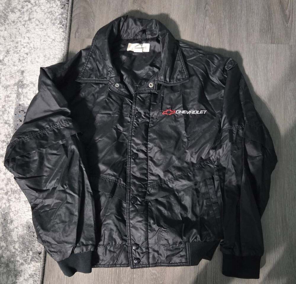 Chevrolet Windbreaker Jacket Size Small Black The Heartbeat Of America